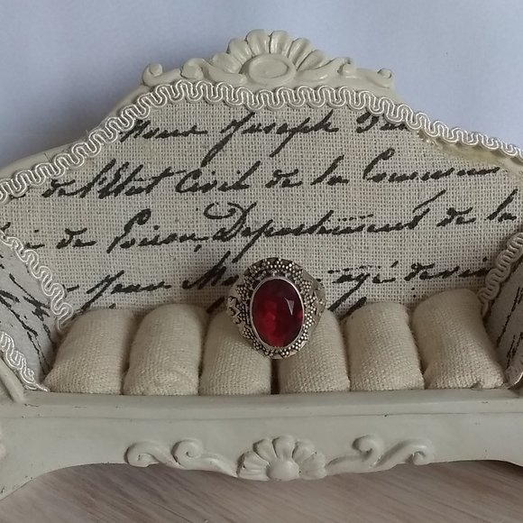 Red Garnet Silver Ring - Picture 3 of 5